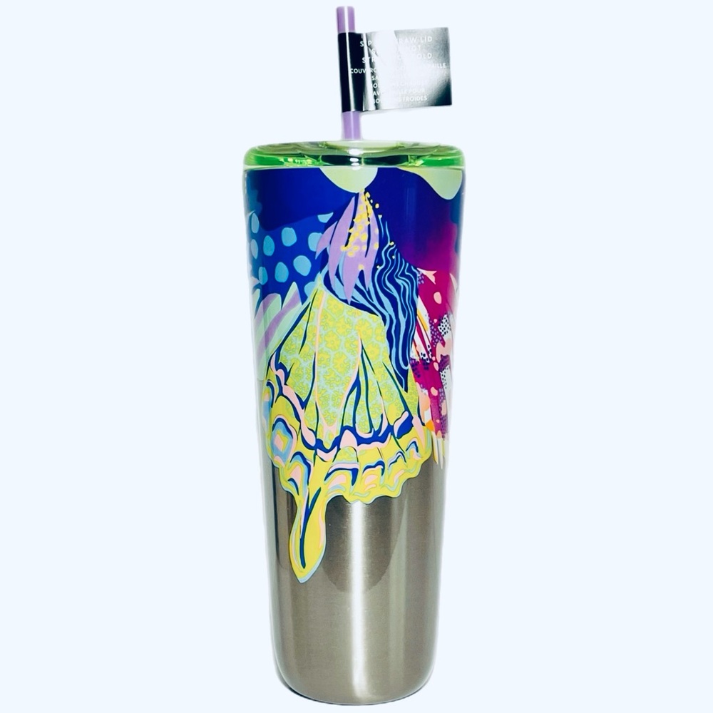 🆕Starbucks Canna Lily Butterfly Stainless Steel Hot/Cold Tumbler (Venti - 24oz)